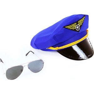 Sada čepice pilot s brýlemi pro dospělé
