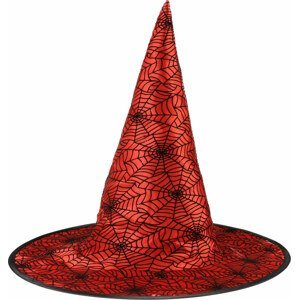 Klobouk červený čarodějnice pro dospělé