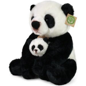 Plyšová panda s mládětem 27 cm ECO-FRIENDLY