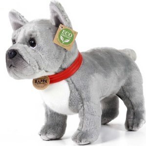 Plyšový pes buldoček šedý 30 cm ECO-FRIENDLY