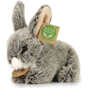 Plyšový králík tmavě šedý ležící 17 cm ECO-FRIENDLY