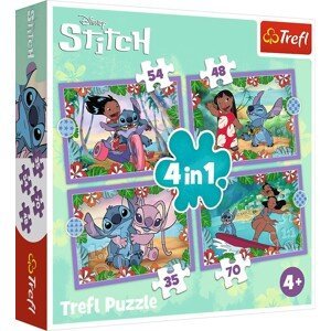 Trefl Puzzle Lilo&Stitch: Bláznivý den 4v1 (35,48,54,70 dílků)
