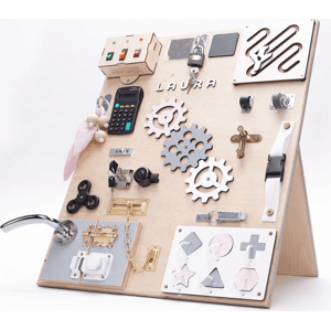 Manibox Senzorická deska Activity board s diodami - velká růžová