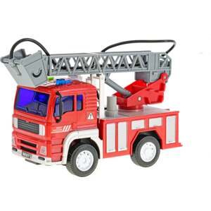 Auto hasiči 18cm 1:20 stříkající vodu na setrvačník na baterie se světlem a zvukem