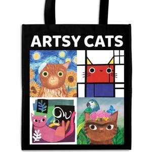 Mudpuppy Umělecké kočky, znovupoužitelná nákupní taška