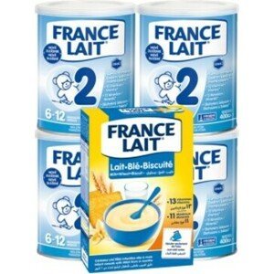 France Lait 2 následná mléčná kojenecká výživa od 6-12 měsíců 4x400g + Pšeničná mléčná