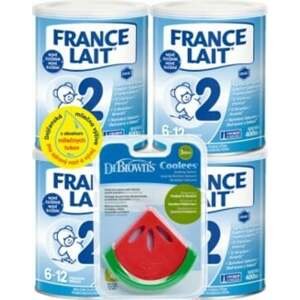 France Lait 2 následná mléčná kojenecká výživa od 6-12 měsíců 4x400g + kousátko