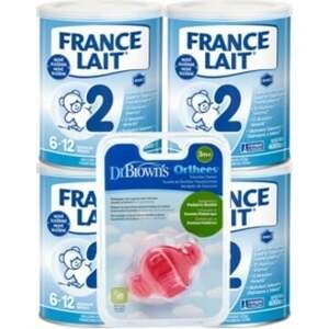 France Lait 2 následná mléčná kojenecká výživa od 6-12 měsíců 4x400g + Kousátko