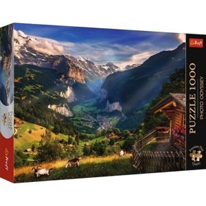 Trefl Puzzle 1000 Premium Plus - Foto Odysea: Údolie Lauterbrunnen, Švajčiarsko