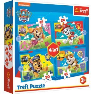 Trefl Puzzle 4v1 - Šteniatka v behu / Viacom PAW Patrol