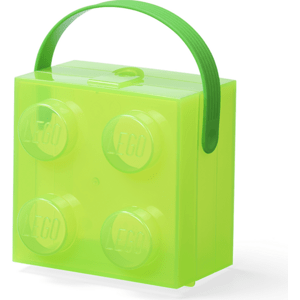 LEGO box s rukojetí - průsvitná zelená