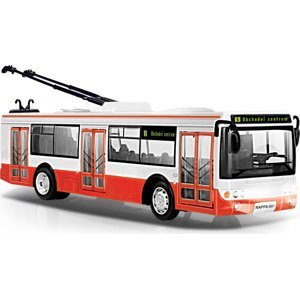 Trolejbus, který hlásí zastávky česky, 28 cm