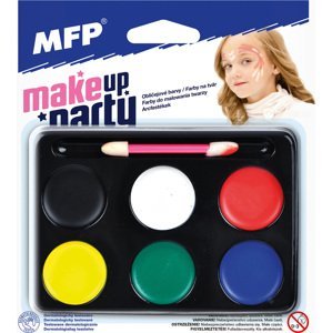 Barvy na obličej - make-up se štětečkem - 6 ks barev
