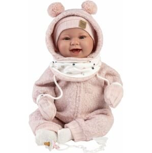 Llorens 84480 NEW BORN - realistická panenka miminko se zvuky a měkkým látkovým tělem - 44