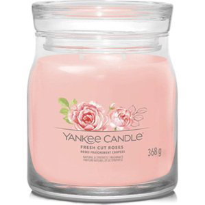 Yankee Candle Čerstvě nařezané růže, Svíčka ve skleněné dóze 368 g