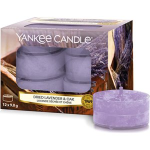 Yankee Candle, Sušená levandule a dub, Svíčky čajové, 12 ks