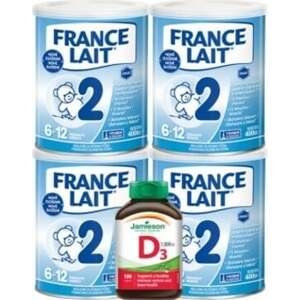 France Lait 2 následná mléčná kojenecká výživa od 6-12 měsíců 4x400g + Jamieson Vitamin