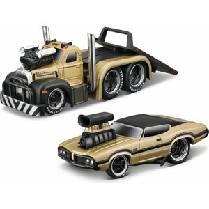 Maisto - Muscle Transports - 1953 MACK B-61 Flatbed 1970 Oldsmobile 442, 1:64