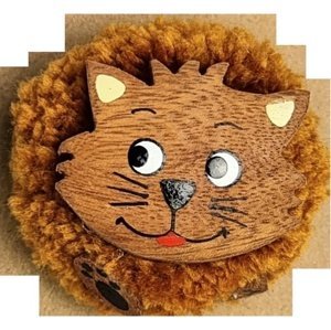 2Kids Toys Dřevěná magnetka velká pompon Kočka