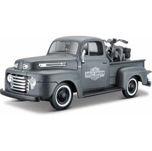 Maisto - Harley-Davidson Custom, 1948 Ford F-1 Pickup + 1:24 1942 WLA Flathead, 1:24