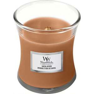 WoodWick, Santal a myrha, Svečka oválná váza 85 g