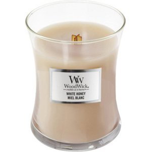 WoodWick, Bílý med, Vonná svíčka oválná váza 275 g