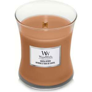 WoodWick, Santal a myrha, Vonná svíčka v oválné váze 275 g