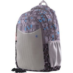 PIXIE CREW Kreativní studentský batoh šedo-modrý