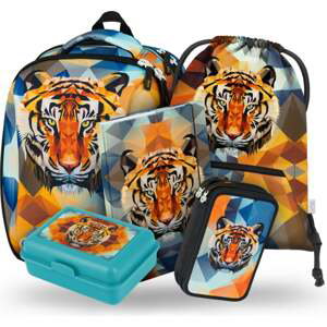 BAAGL SADA 5 Shelly Tiger: aktovka, pero, taška, krabice na svačinu, desky