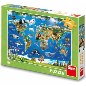 Puzzle Mapa zvířat 100 XL dílků