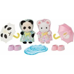 Sylvanian rodina Prechádzka v daždi Baby Duo