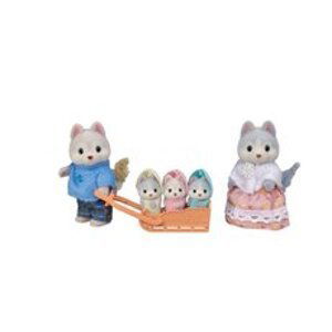 Sylvanian family Sylvanian Families Rodina Husky s trojčaty