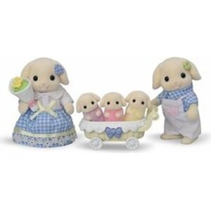 Sylvanian family Sylvanian Families Rodina Flora králíci s trojčaty