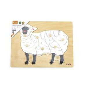 Viga Dřevěná montessori vkládačka - ovce