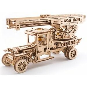 Ugears 3D dřevěné mechanické puzzle UGM-11 Náklaďák s požárním žebříkem