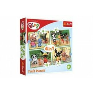 Trefl Puzzle 4v1 Bingův šťastný den 28,5x20,5cm v krabici 28x28x6cm