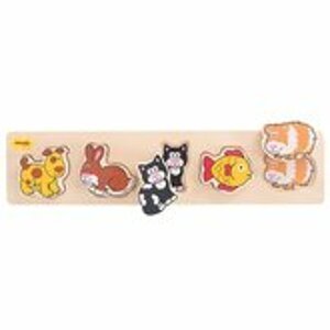 Bigjigs Toys Bigjigs Baby Dřevěné vkládací puzzle domácí zvířata