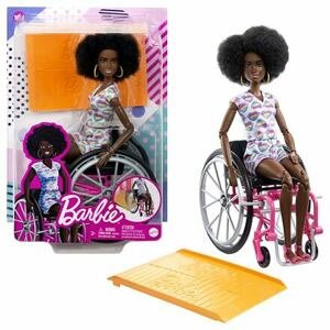 Mattel Barbie MODELKA NA INVALIDNÍM VOZÍKU V OVERALU SE SRDÍČKY