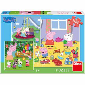 PEPPA PIG NA PRÁZDNINÁCH 3x55 Puzzle NOVÉ