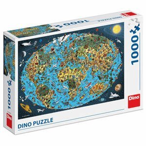 KRESLENÁ MAPA SVĚTA 1000 Puzzle NOVÉ