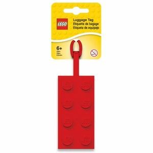 LEGO Jmenovka na zavazadlo - kostka 2x4, červená