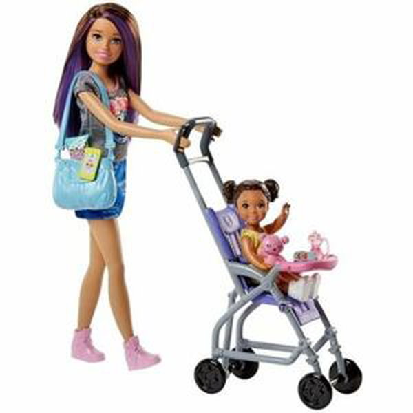 Mattel Barbie Chůva herní set Kočárek
