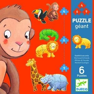 DJECO Puzzle gigant  - Kamarádi z Jungle