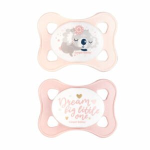 CANPOL BABIES Set symetrických silikonových MINI dudlíků 0-2m SLEEPY KOALA růžový