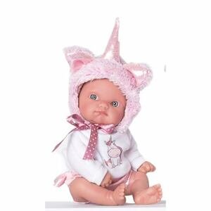 Antonio Juan 85105 Jednorožec růžový - realistická panenka miminko s celovinylovým tělem - 21 cm