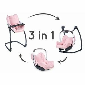 SM 240235 3v1 Autosedačka a židlička MC&Q pro panenky světle růžová - poškozený obal