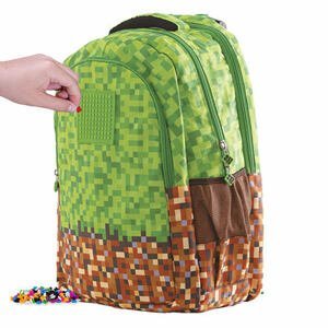 PIXIE CREW studentský batoh pro fanoušky MINECRAFT zeleno-hnědý