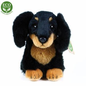Plyšový pes jezevčík sedící 18 cm ECO-FRIENDLY