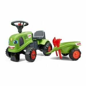 FALK Odrážedlo traktor Baby Claas s vozíkem a lopatou s hráběmi