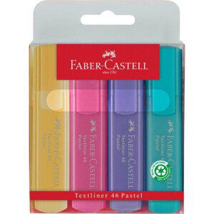 Zvýrazňovač Faber-Castell Textliner Pastel, 4 ks